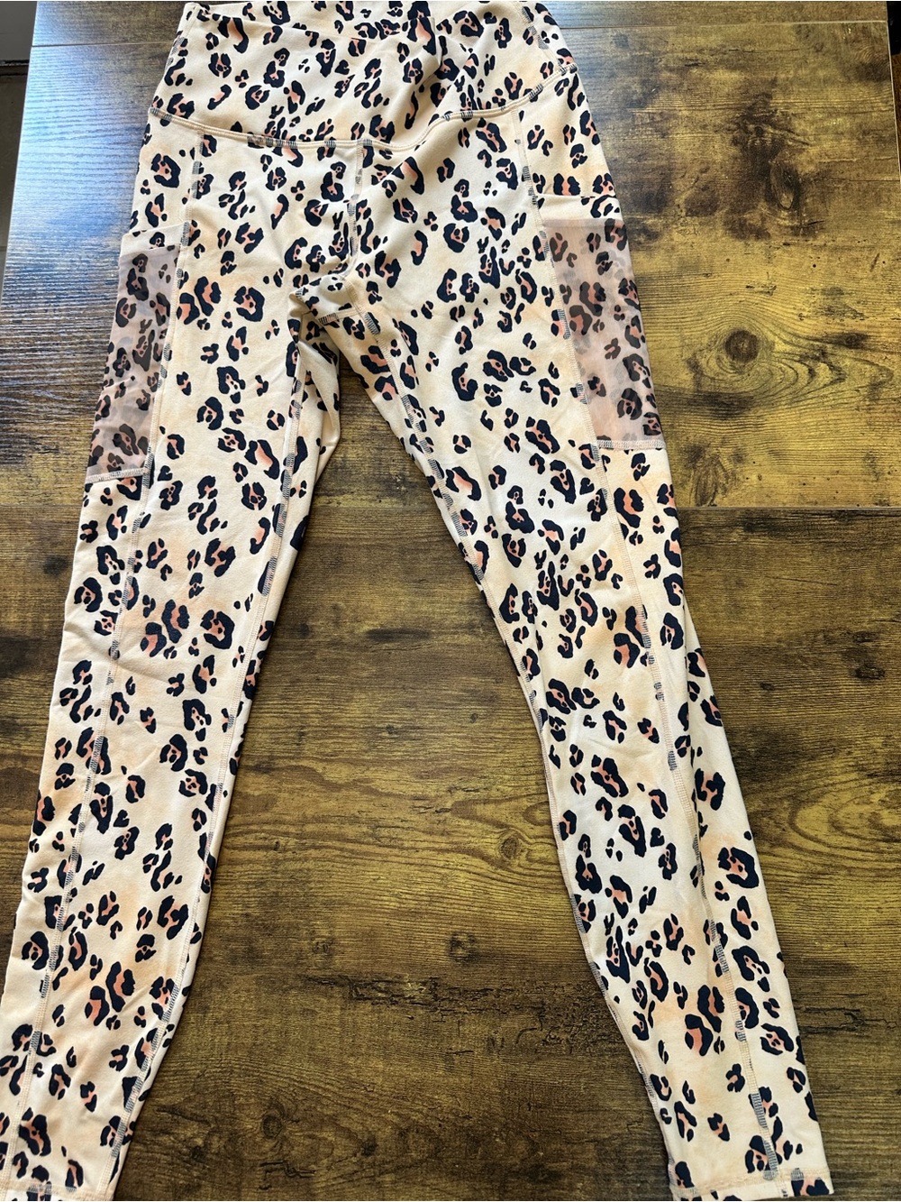 Fabletics Leopard Print Leggings - Beige and Black